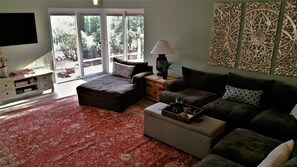 Living Room and access to flagstone patio