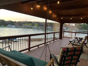 Covered Deck with  Panoramic Lake View