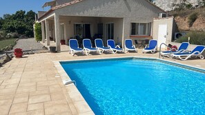 View of pool showing handrail