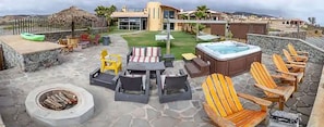 Oceanfront fire pit in Our private enclosed front yard directly on the beach