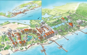 Map of Grand Caribe.   Our condo is in B building.