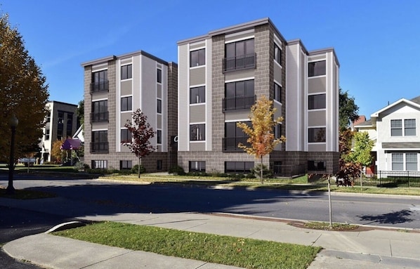 View of condo and block from Eighth Street 