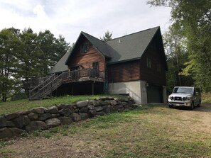 Three level chalet private yet close to attractions. Plenty of parking.
