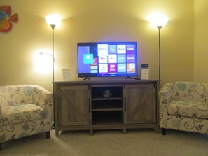 Wide screen smart TV with multiple channels
