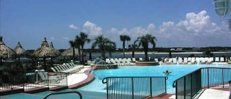 One of four outdoor pools
