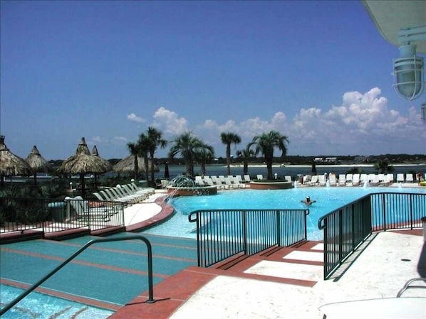 One of four outdoor pools
