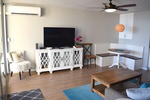Enjoy A/C and the flat screen tv