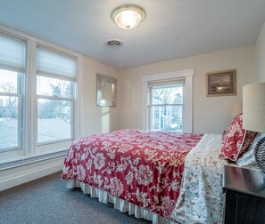 The South Bedroom has a queen sized bed and a spacious walk-in cedar closet.