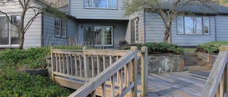 Rear of house, out into the fenced-in backyard