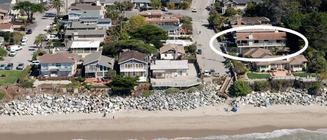 Just one house to the beach.