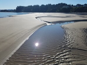 Sculpted sand at low tide. 