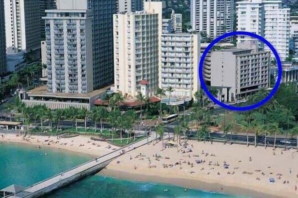 Just steps from the historic beach at Waikiki.