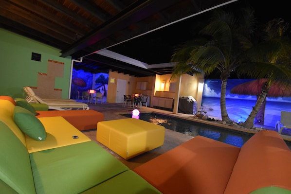 Courtyard at night