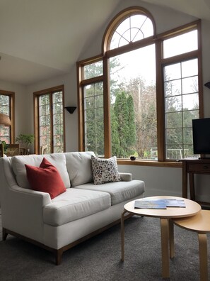 smart tv and comfortable seating