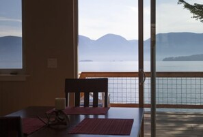 the sliding glass door and tons of windows bring the outside in.