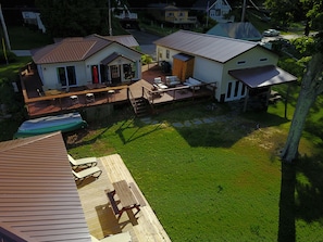 Clockwise: The Boathouse Suite, the Bungalow Cottage and the Bunkhouse