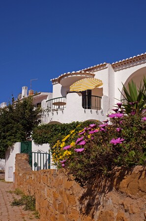 Apartment from the outside, with balcony facing south.