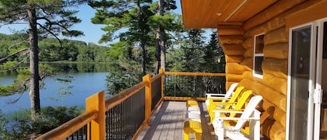 Deck with amazing lake views