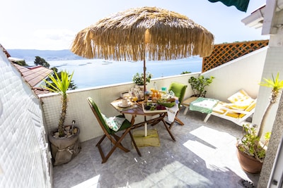 Balcony of Rias Baixas - Couple's Getaway + Pool |Beach Apartment in Pontevedra