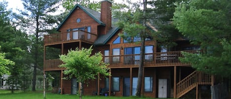 View of cabin from lakeside