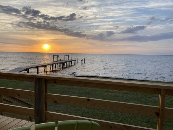 Sunrise from lower east porch