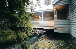 Creek running beneath the property, Unit A & B has privacy separated by Hot tub.