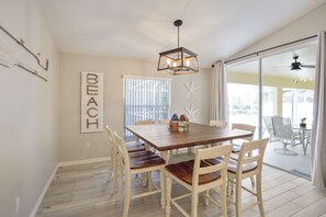 Contemporary Dining Room with Seating for 8