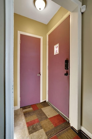 main entrance ( a closet behind the door)