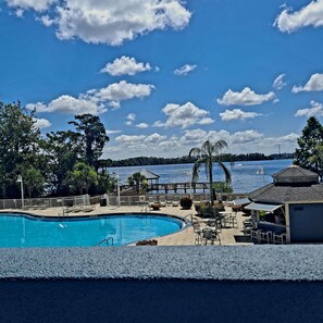 Pool area in front huge Jet Ski lake