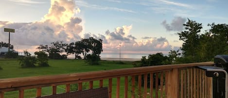 View of the ocean from wrap around deck