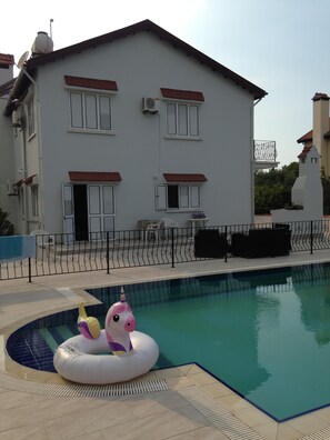 Private pool with child safety gates