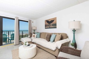 Enjoy the ocean view from the comfort of the couch!