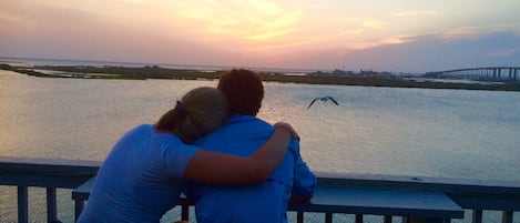 View from our balcony- Happy Hour in our Happy Place! 