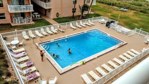 Balcony view overlooking the heated pool from your private balcony 