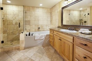 Get ready in the luxurious bathroom
