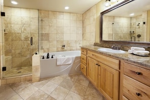 Get ready in the luxurious bathroom