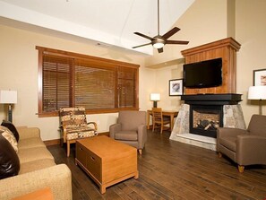 Get cozy in front of the toasty fireplace after a day on the hill