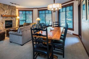 Entertain family and friends at the large dining table.