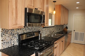 Newly remodeled kitchen with all essentials stocked