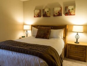 Get a good night's sleep in the master bedroom.