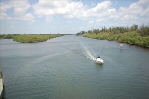 Intracoastal traffic at the end of the street