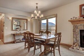 Enjoy a meal in the dining area.