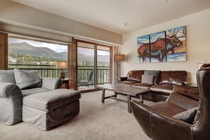 Relax in the living room after a day of adventure.