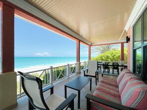 Porch overlooking the beach looking east