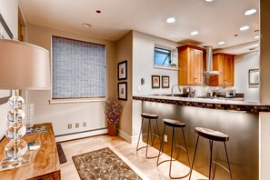 Take a seat at the breakfast bar or cook up a storm in the kitchen.