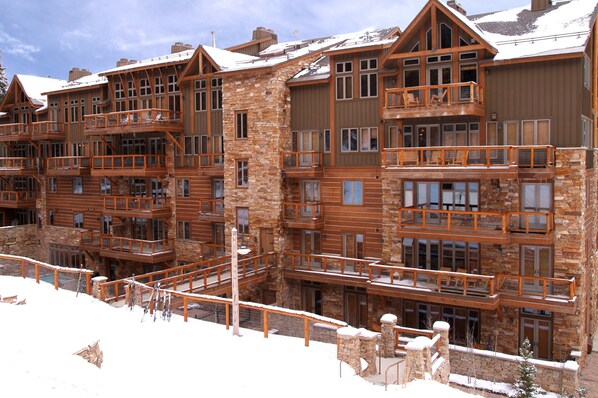 Gorgeous snow-covered ski-in/ski-out residence