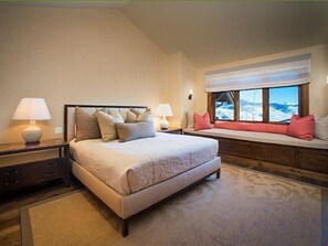 Get a good night sleep in the master bedroom.
