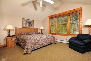 Relax and unwind in the comfortable queen bed.