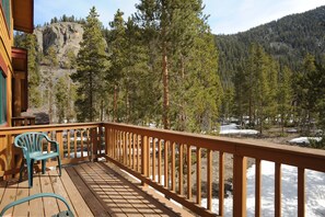Enjoy forest views from your private balcony.