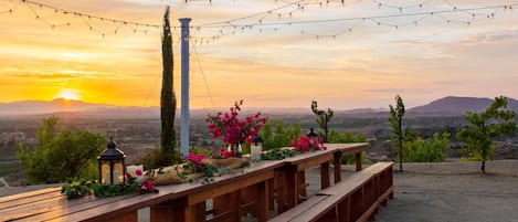 Vineyard dining area. 